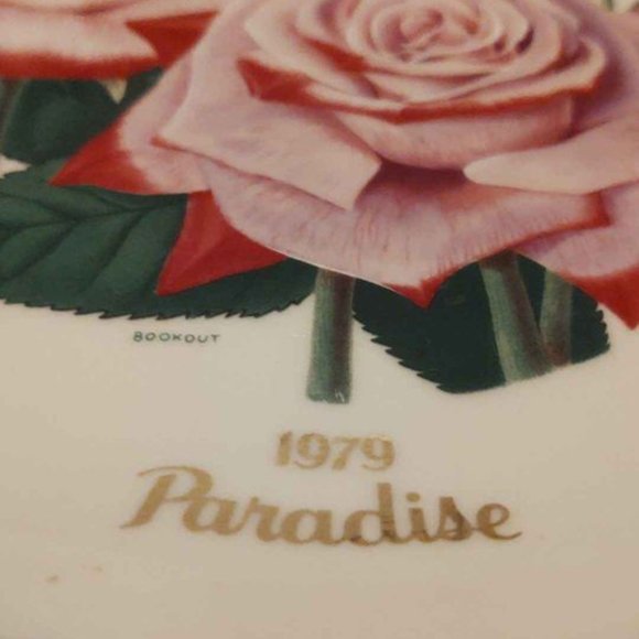 AMERICAN ROSE SOCIETY PORCELAIN COLLECTOR PLATE - PARADISE ROSE 1979 - Picture 5 of 5